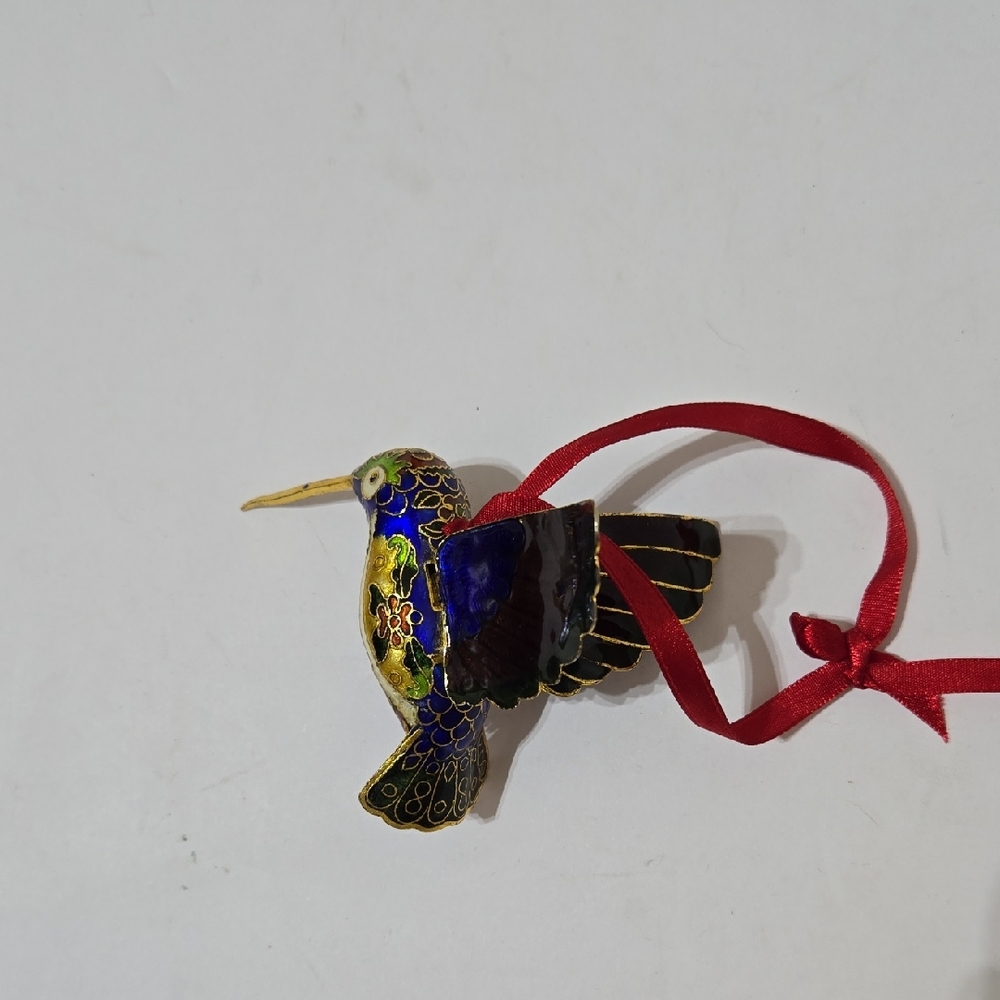 Cloisonne Vintage Hummingbird Ornament